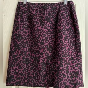 Banana Republic Purple Pencil Skirt w/ Black Flowers